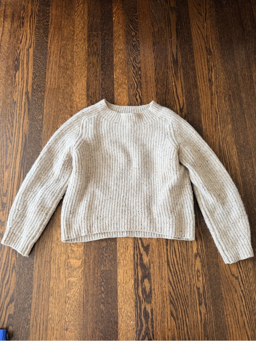 Vince Cream Ribbed Crewneck Sweater XS